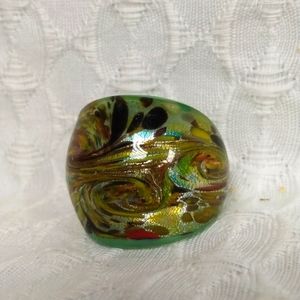 Amazing Vintage Ring Handblown Glass Size 8 OOAK